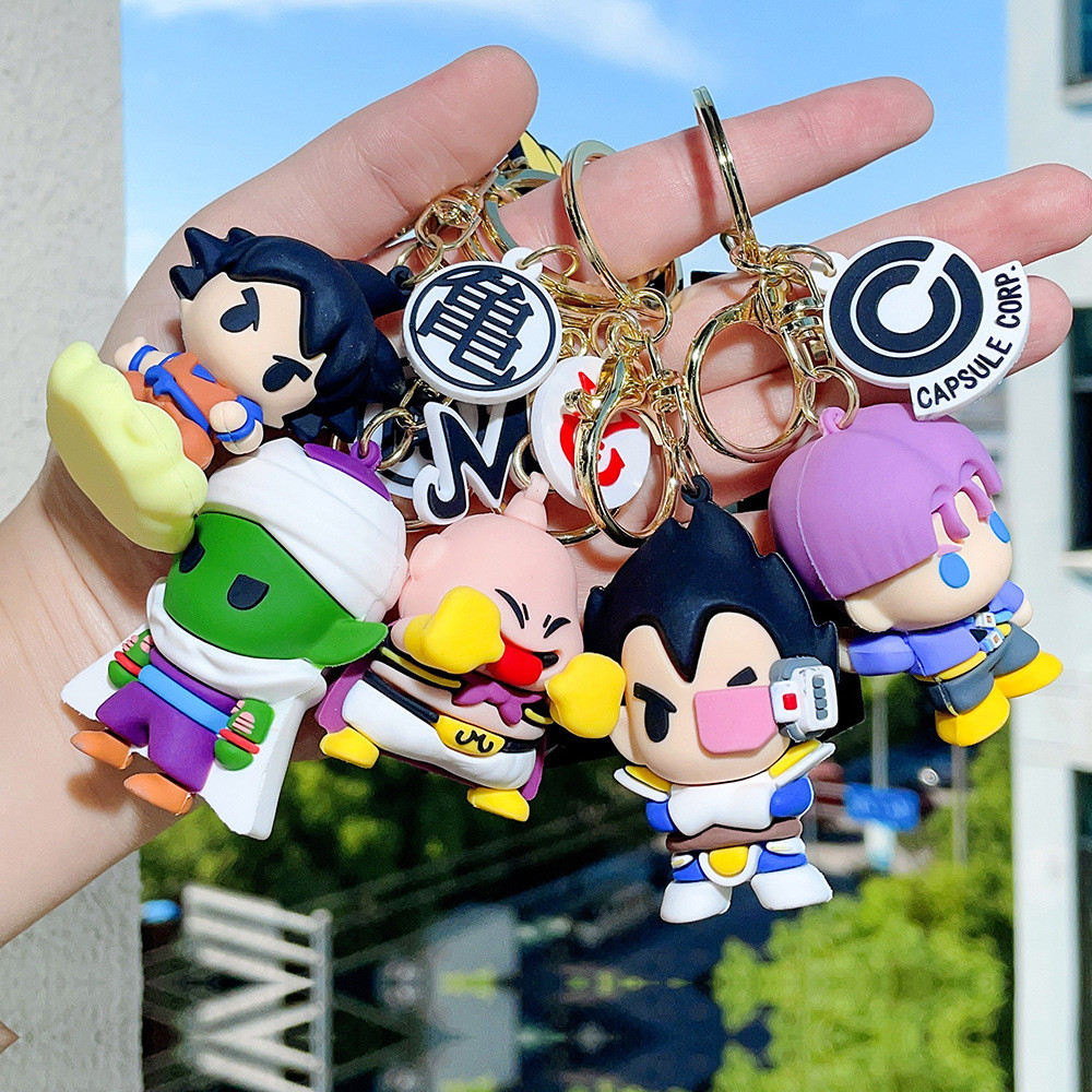 Anime Dragon Ball Keychain Cartoon Goku Vegeta Pendant PVC Car Key Holiday Birthday Gift