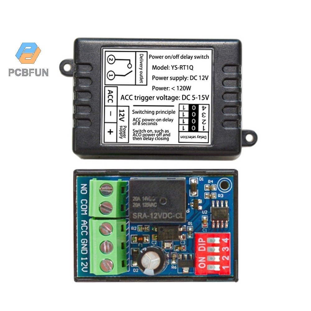 Quality Must Pcbfun Dc12v Car Time Delay Relay Module Trigger On/off Switch 20℃ ~ 70℃ Durable - Image 2