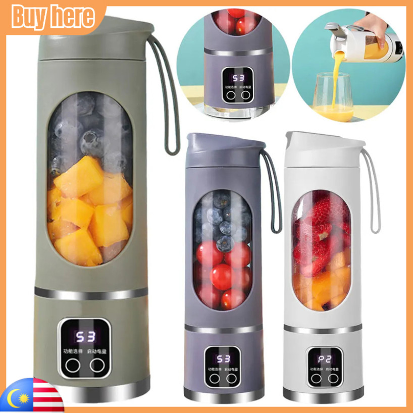 450ml Portable Electric Juicer Cup 7.4V 12 Blades USB Charging Wireless Mini Fruit Mixer Buah Jus Ice Crusher 攪拌機 果汁机