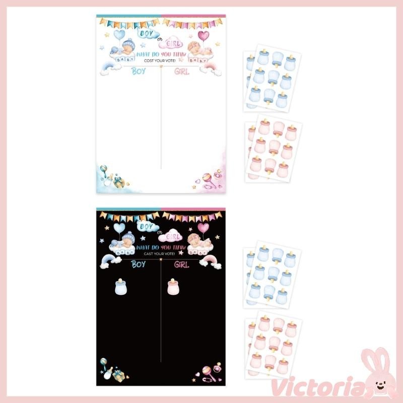 VIC Gender Reveal Party Decorations Baby Gender Reveal Game Voting Poster Stickers