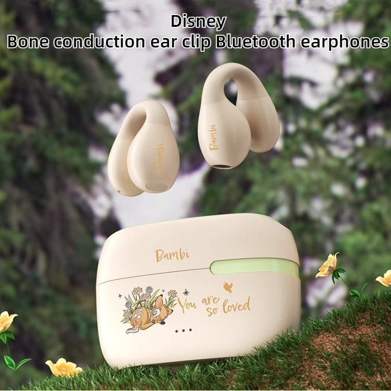 Disney Cartoon Bone Conduction Bluetooth Headset Open Wireless earpods OWS Ear Bluetooth Headphone Ear Buds Clip-On Sports Noise Cancellation Suitable for Apple Huawei Sound Quality Stereo gift Sports headphones