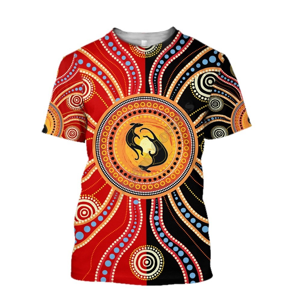 Aboriginal Kangaroo Australia Indigenous Painting Art 3D Printed t shirts for men and women Summer Casual Tees T-shirt