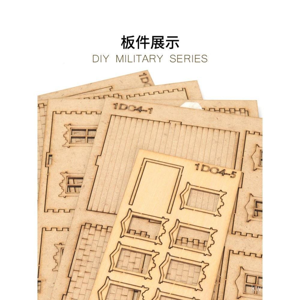 New Product Bucket Hand-Made 1: 72 European Union Pai Town Shop Building Scene Wooden Assembly Model Decoration Handmade Gift ANY2