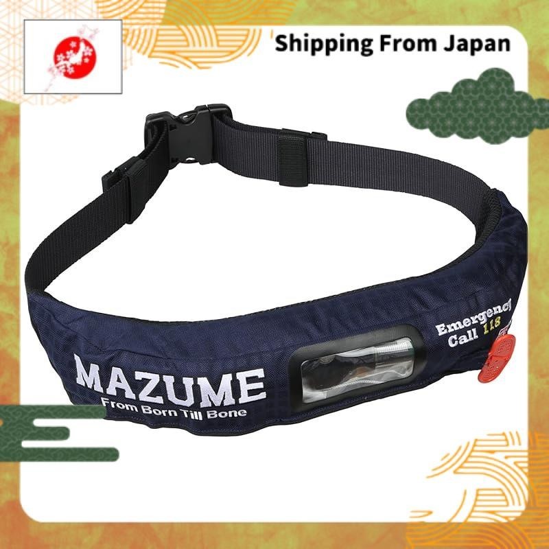 (From Japan)Mazume Life Jacket Fishing Adult Belt Lumbar Cherry Blossom Mark Ministry of Land, Infrastructure, Transport and Tourism Certified Automatic/Manual Inflatable Inflatable Waist II MZLJ-616-02 Navy