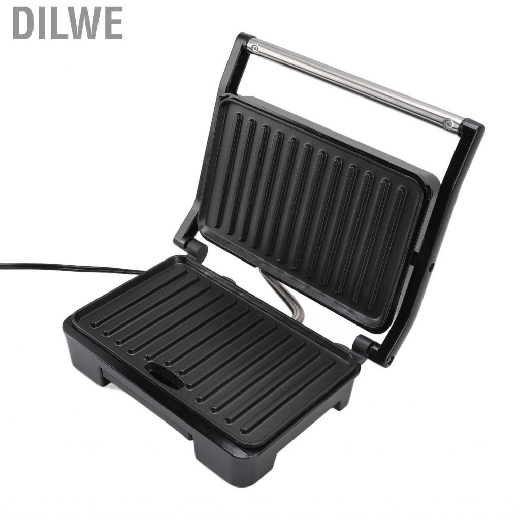 Dilwe Panini Maker Nonstick Press Grill ABS Stainless Steel For Home