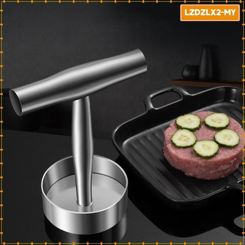 [Loviver] Stainless Steel Press Paninis Flat Bottom Smasher Diameter 9cm Hamburger Press Burger Smasher for Hot Dog