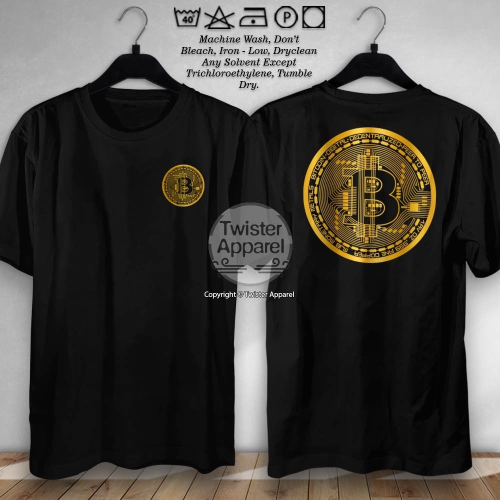 T-shirt Bitcoin Cryptocurrency Gold Coin BTC Cypto Hodl Blockchain Trader Investment Shirt Distro Casual Cotton Combed 30s - TW9050