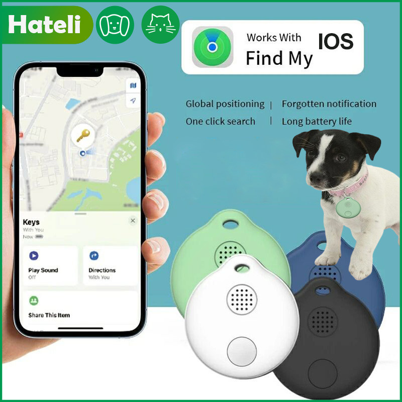 HATELI Mini GPS Air-Tag Tractor For Pets Cats And Dogs Smart Wireless Global Tracking And Positioning Anti-lost Device for Pets Kitten Puppy Collar