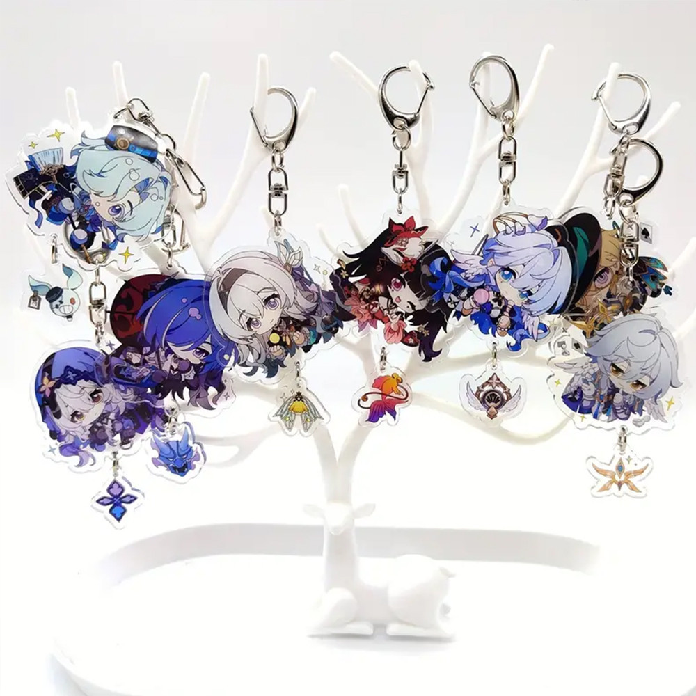 Game Honkai Star Rail Keychain Dan Heng Bronya Rand Asta Herta Himeko Figure Pendant Car Key Ring Jewelry Fans Gift Accessories