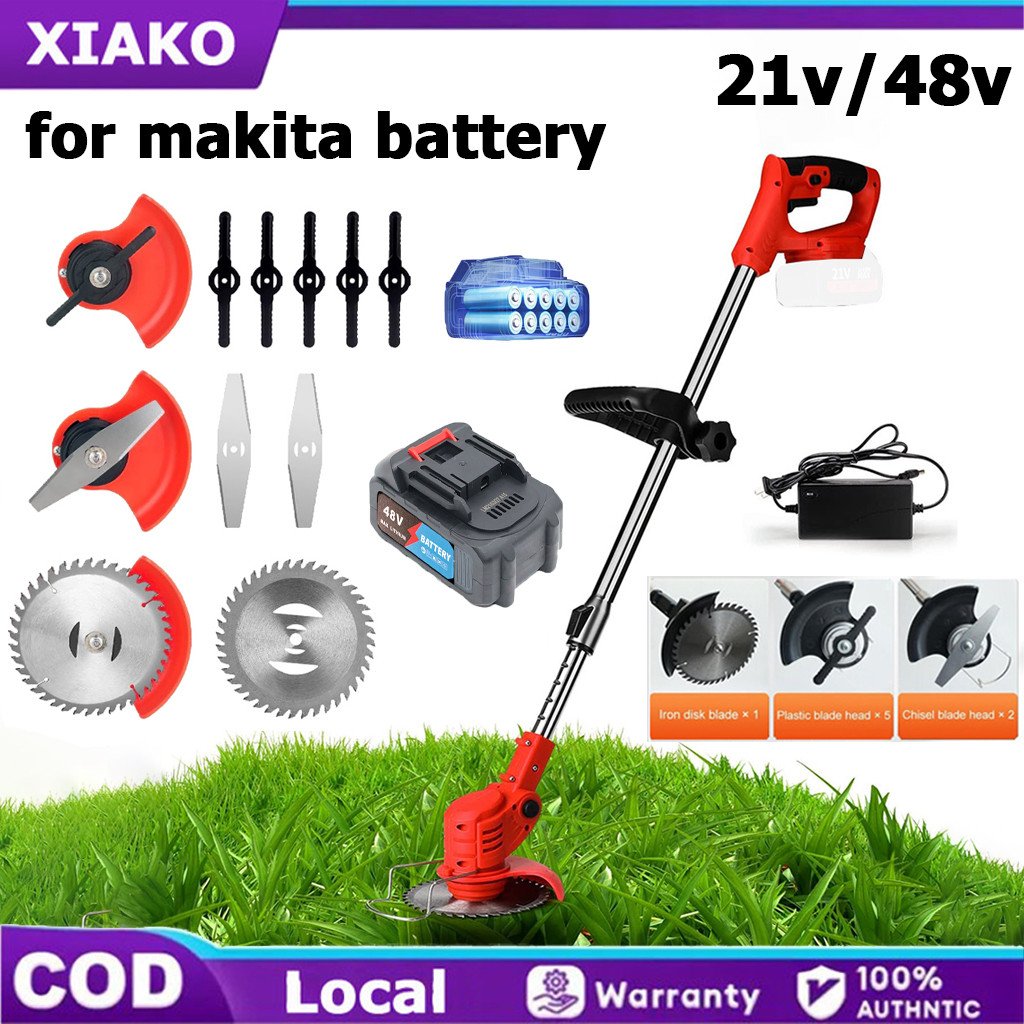 [Local] 100% ORIGINAL Household Mesin Potong Rumput Cordless Grass Cutter Machine Lawn Mower Mesin Rumput Bateri Electric Pemotong Rumput for Makita Bateri Rechargeable Grass Cutter Cordless Grass Trimmer 割草機 Gardening pruning tools