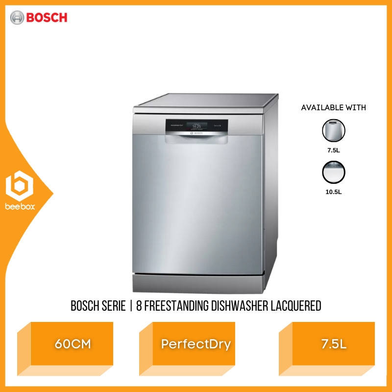 Bosch Serie 8 Freestanding Dishwasher 60 cm Stainless steel lacquered EcoSilence SMV25BX03R SMS88TI03E Pencuci Pinggan