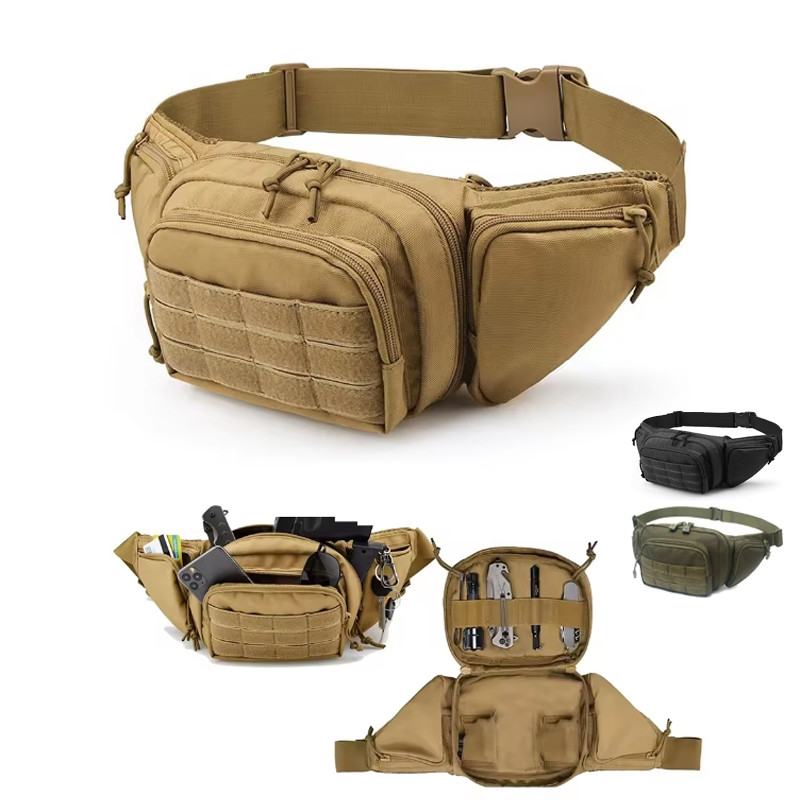 Waterproof Outdoor Gun Holster Concealed Carry Pouch Fanny Cycling Pack Camouflage Tactical Waist Multi-functional Bag