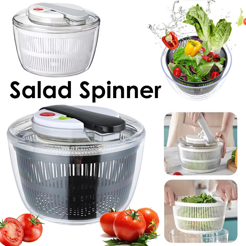 Salad Spinner Manual Dehydrated Vegetables Fruit Basket Water Drain Basket Vegetable Spinner 蔬菜沙拉脱水器