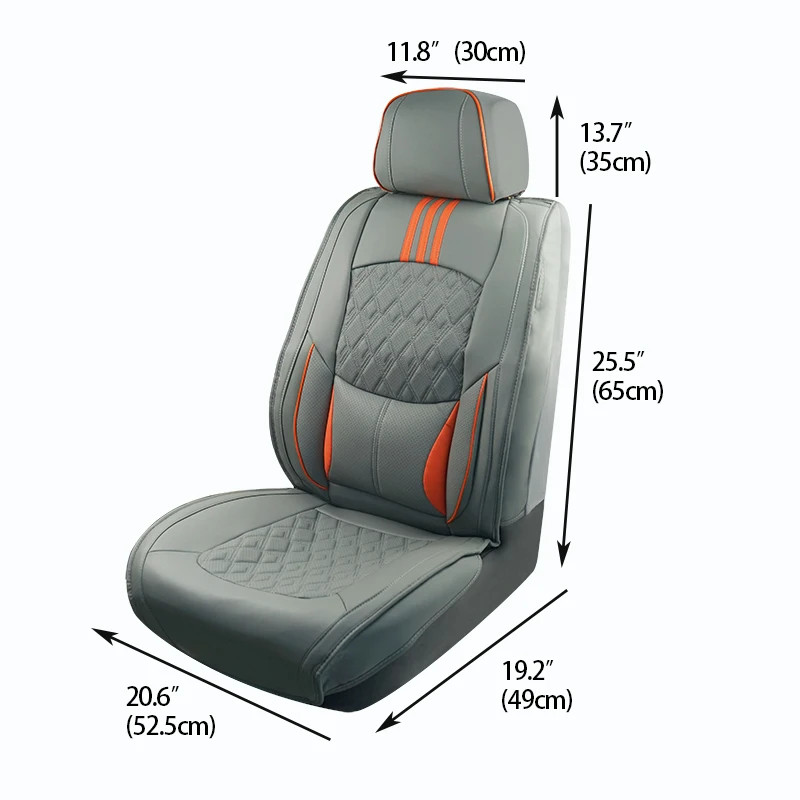 Universal Fully Wrapped Pu Leather Car Seat Cover Set Four Seasons Car Seat Cushion Comfort Seat Protector With Lumbar Support