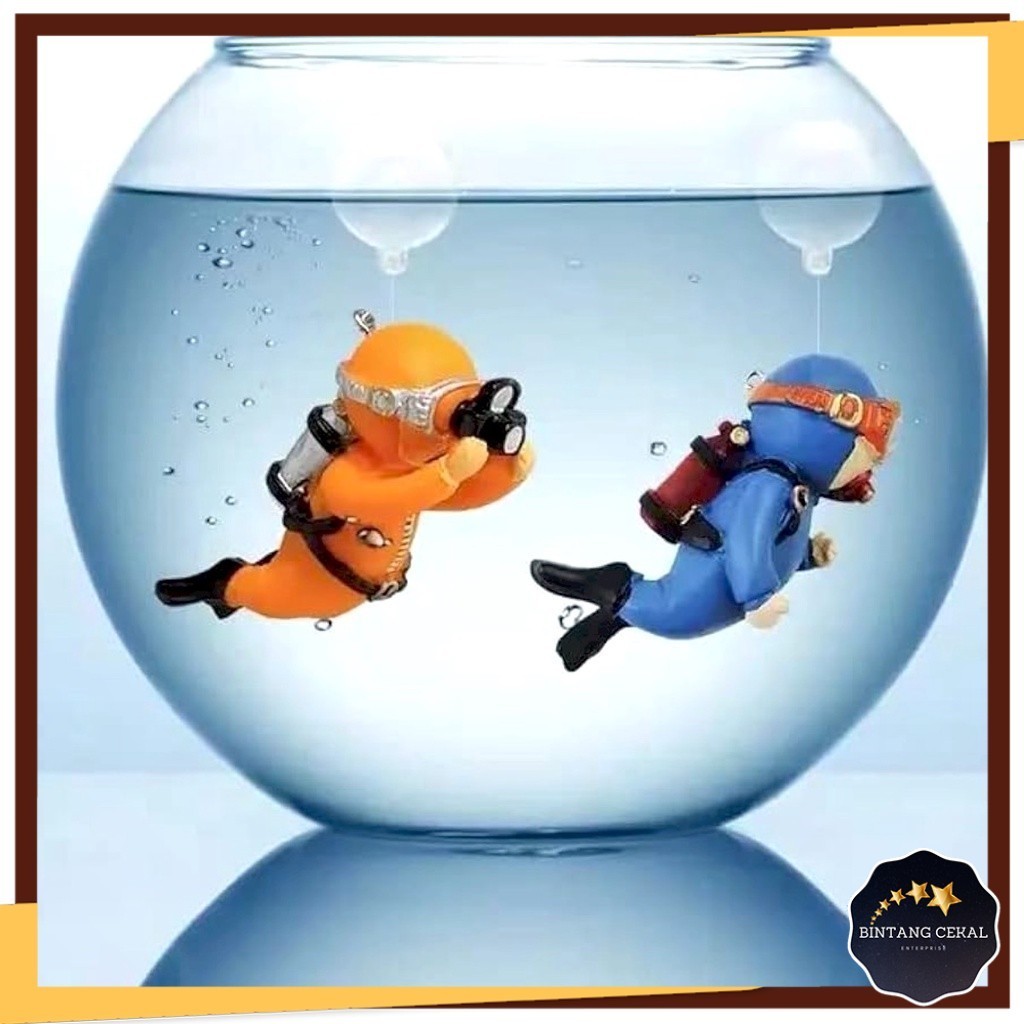 BC Floating Diver Aquarium Decoration Hiasan Terapung Dekorasi Akuarium Penyelam Deco Fish Tank Colourful 水族箱配件漂浮潜水员