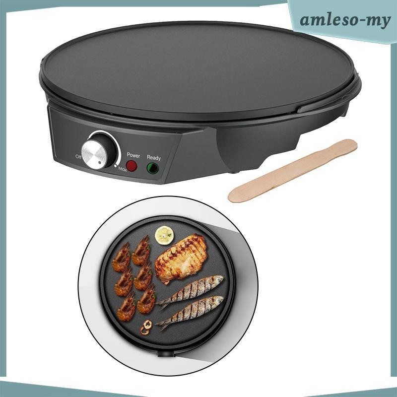 [AmlesoMY] 12" Electric Crepe Machine and Griddle EU Power Plug Compact for Breakfast