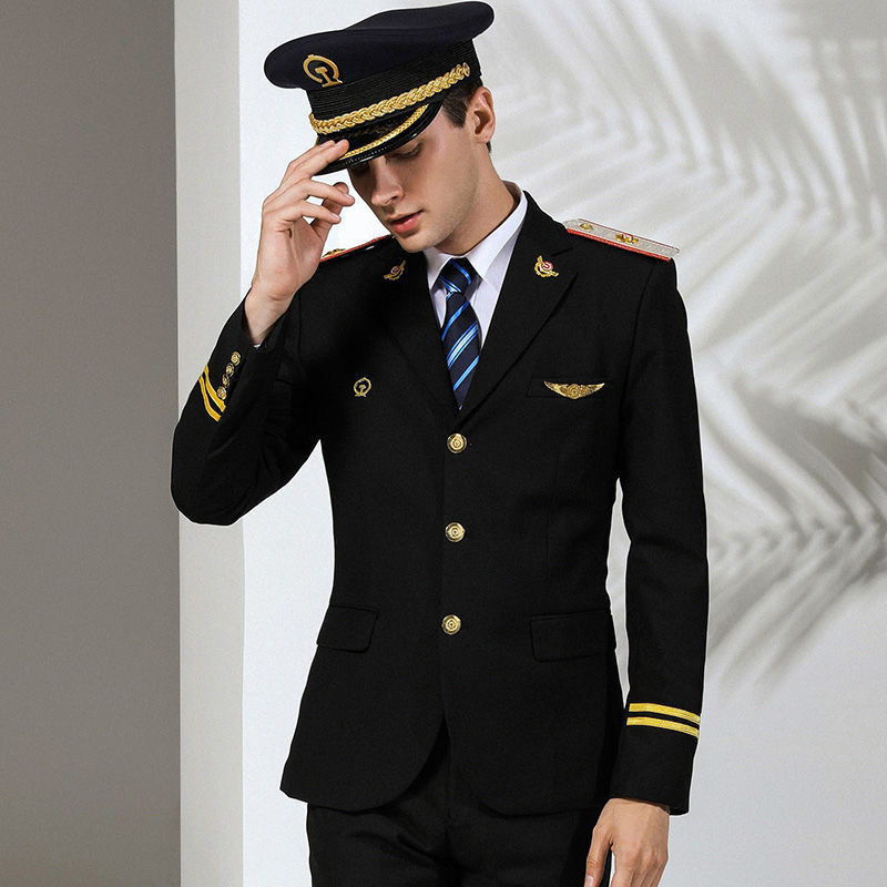 [Within 24 Hours✈] Autumn Winter Railway Uniform Suit Male High-Rail Motorcycle Train Passenger Clothing Railway Tooling Trainman Air Service Uniform Ready Stock High-Qual