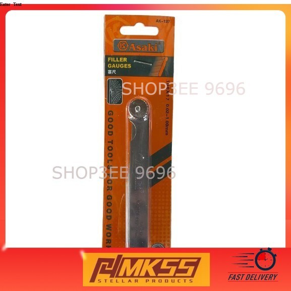 Ship from Johor ASAKI 0.02mm to 1.00mm 17 Steel Blades Thickness Gap Filler Feeler Gauge Ruler