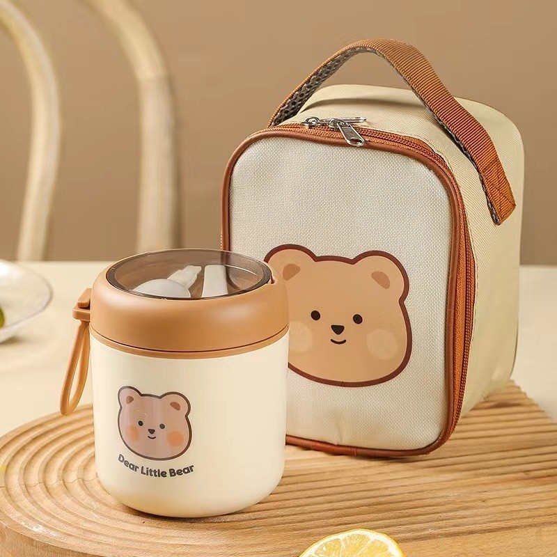 【SHOPLUS】Thermos Flask Thermal Soup Cup Stainless Steel Food Container Porridge Warmer Portable Lunch Box HL2059