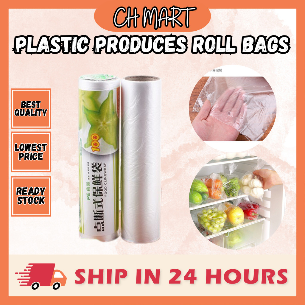 30X40cm Plastic Produces Roll Bags Food Bag Groceries Fruit Keep Fresh Food Plastic Bag Roll Storage Bag食物保鲜袋