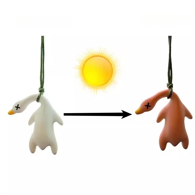 Car color-changing roast duck car pendant creative rearview mirror duck pendant car Internet celebrity cute car decoration