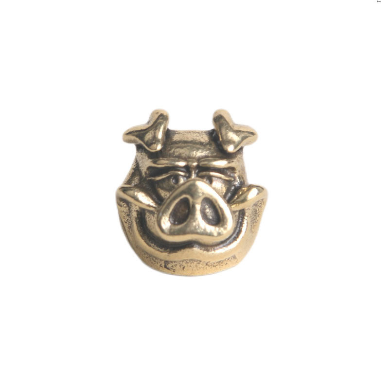 Yueying 2024 Retro Brass Revenge Pig Rope Pendant Cartoon Piglet Unique Knife Pendant DIY Jewelry Accessories Caibu Buckle Pendant