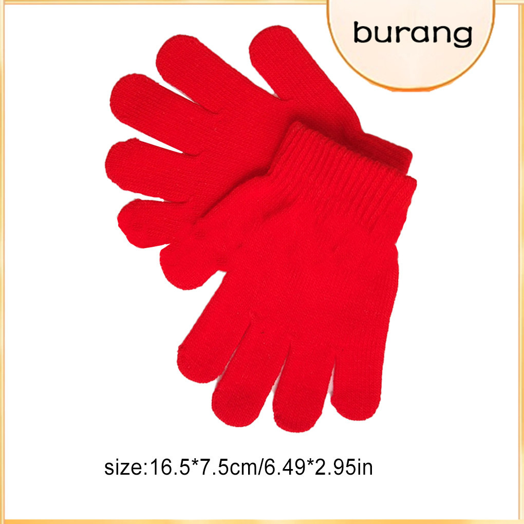 【Buran】Kids Winter Gloves Unisex Children Knitted Sports Gear Protective Accessories Hands Protector Outdoor Activities Fine Weaving