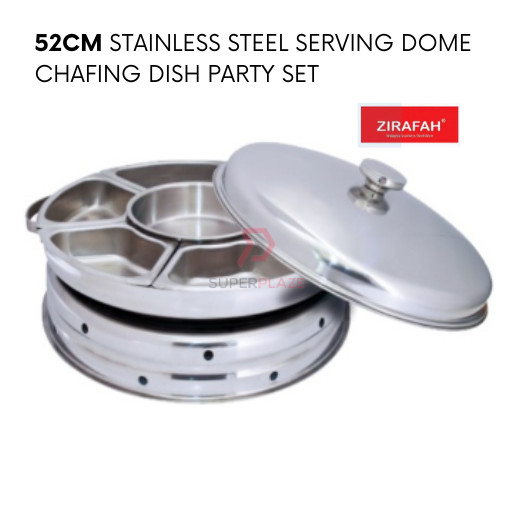 52cm Stainless Steel Serving Dome Chafing Dish Insert Party Set Zirafah