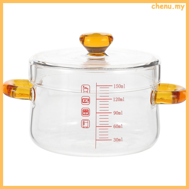 【in stock】 Glass Pot For Kitchen Stew Restaurants Kitchenware Baby Food Maker Korean Noodle Steamed Bowl Cooking Milk Cookware