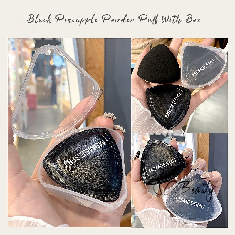 MSMEESHU Black Pineapple Makeup Powder Puff Marshmallow Air Cushion Cosmetic Puff Super Soft Beauty Reusable Sponges Tools