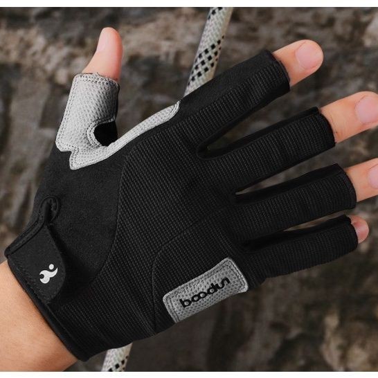 *Boodun sailing rock climbing gloves outdoor sailing sports long finger fitness half fboodun sailing climbing gloves outdoor sailing sports long finger fitness half finger Suede Anti-slip Wear-resistant Short finger CC0515