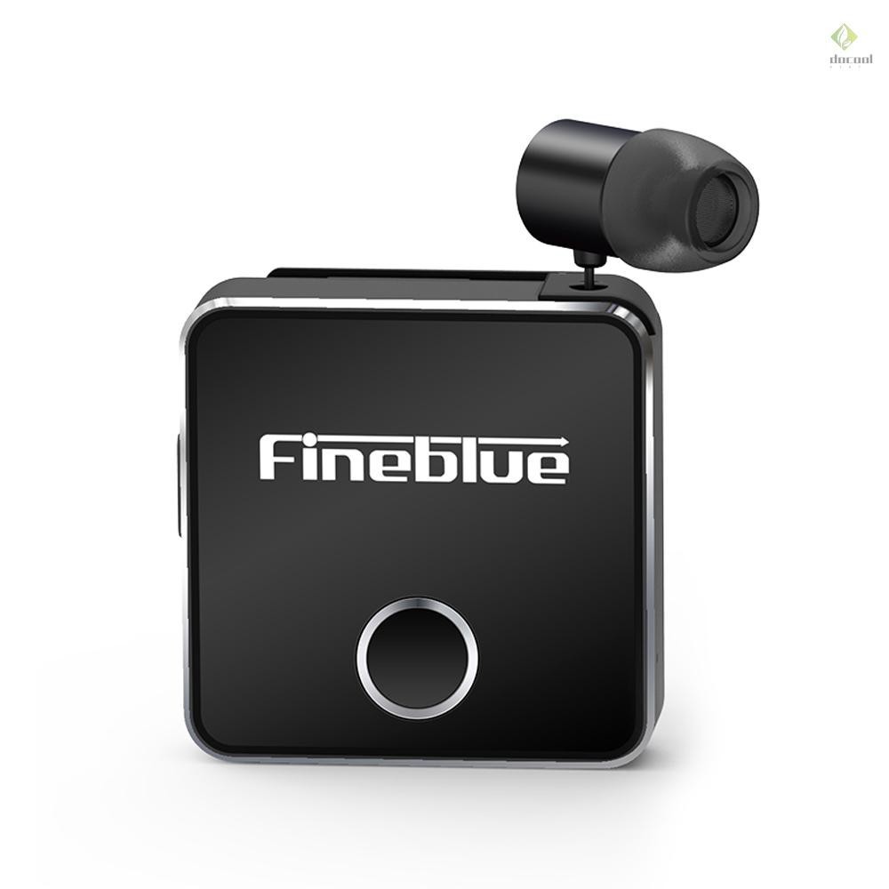 Fineblue F1 Bluetooth 5.0 Headphones Clip-on Wireless Headphone Cable Retractable Earphone Music Headsets Vibration Alert Hands-free with Mic Multi-point Connection