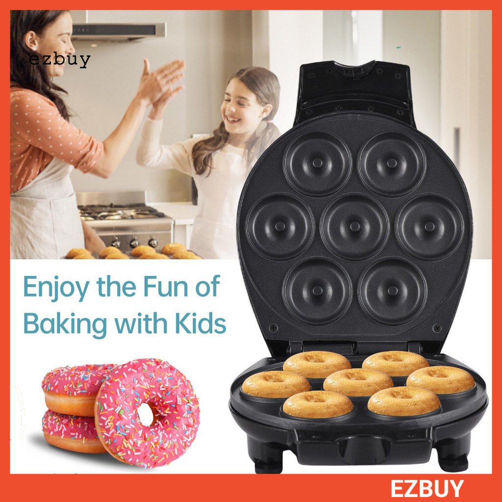 [EY] Countertop Donut Maker Electric Mini Donut Maker 7-hole Non-stick Design User-friendly Dishwasher Safe 700w Small Donut Machine Us Plug Perfect for Southeast Delights