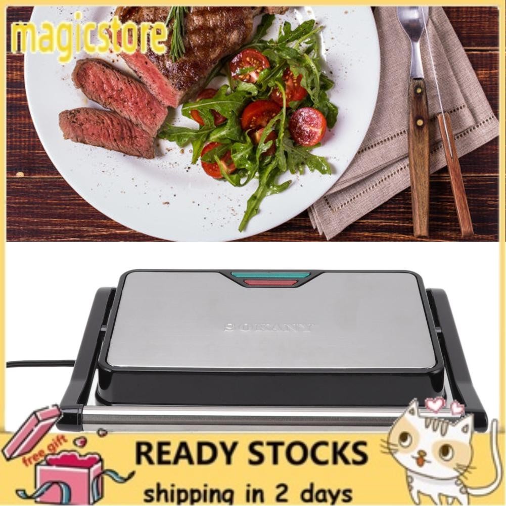 Magicstore Panini Maker Nonstick Press Grill ABS Stainless Steel For Home