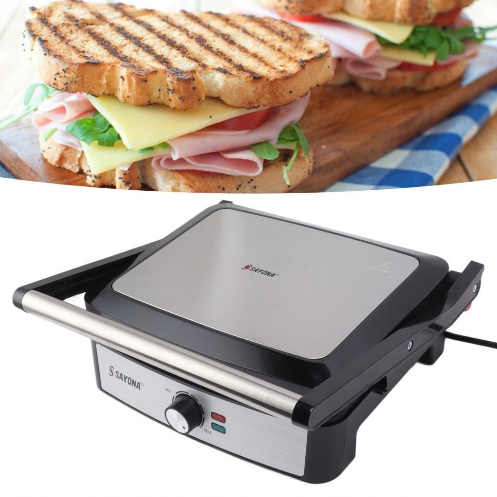 Onebuycart Press Maker Easy Clean Multiple Uses 220V Long Lasting Panini Non Stick High Efficiency for Home