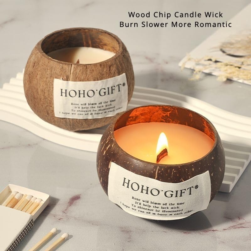 Natural Soy Aromatherapy Candle 100% Coconut Shell Aromatherapy Candle Home Fragrance Decoration