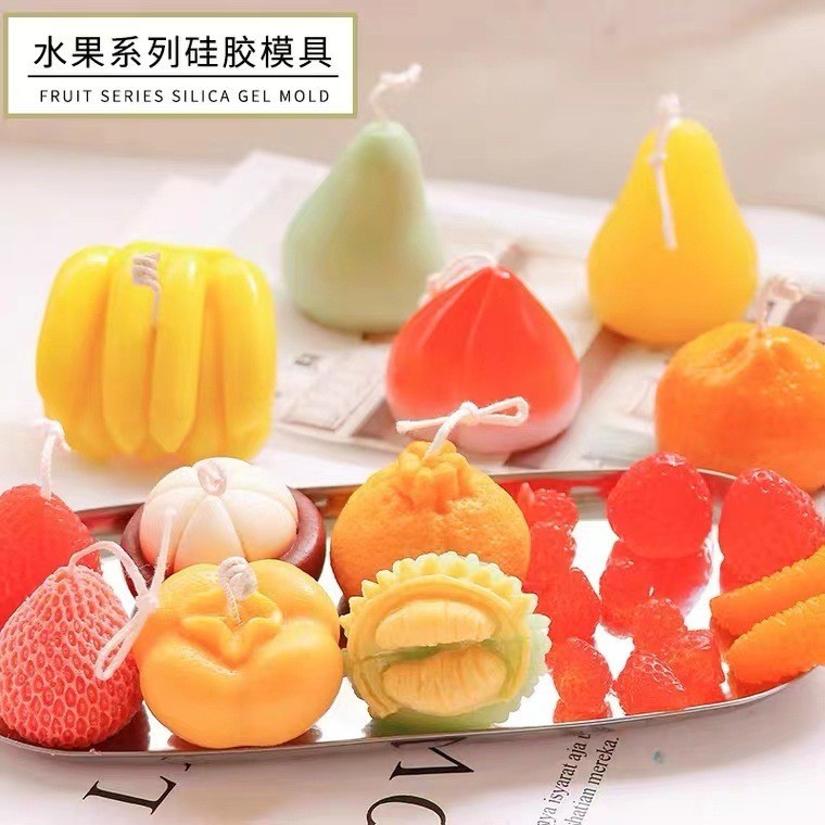 Variety Fruit Cake Candle diy Silicone Mold Creative Lemon Strawberry Ugly Orange Durian Shaped Candle Mold