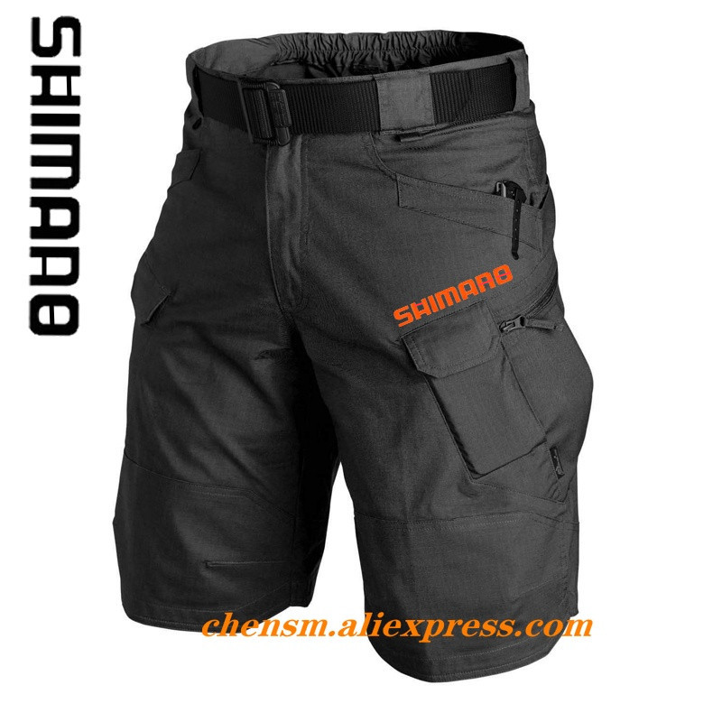 Shiman0 summer fishing short outdoor waterproof tactics men plus size shorts multi-pocket rock climbing camping sportswear