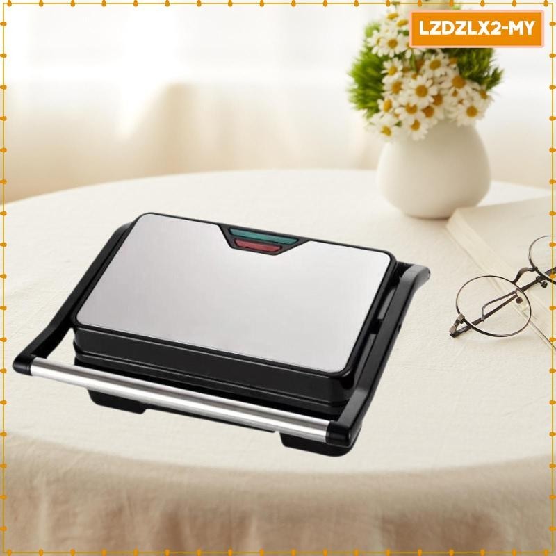 [Loviver] Panini Press Grill Electric Indoor Grill 750W Handle Breakfast Sandwich Maker for Burgers Steak Grilled Cheese