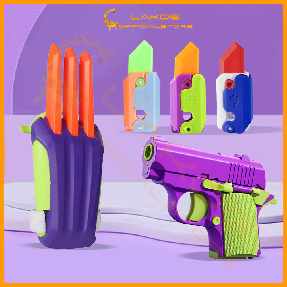 LAKOE 3D Carrot Knife Gun Wolverine Claw Toys Kids Boy Mini Gravity Carrot Decompression Toy 萝卜枪/爪/刀 Superhero Marvel