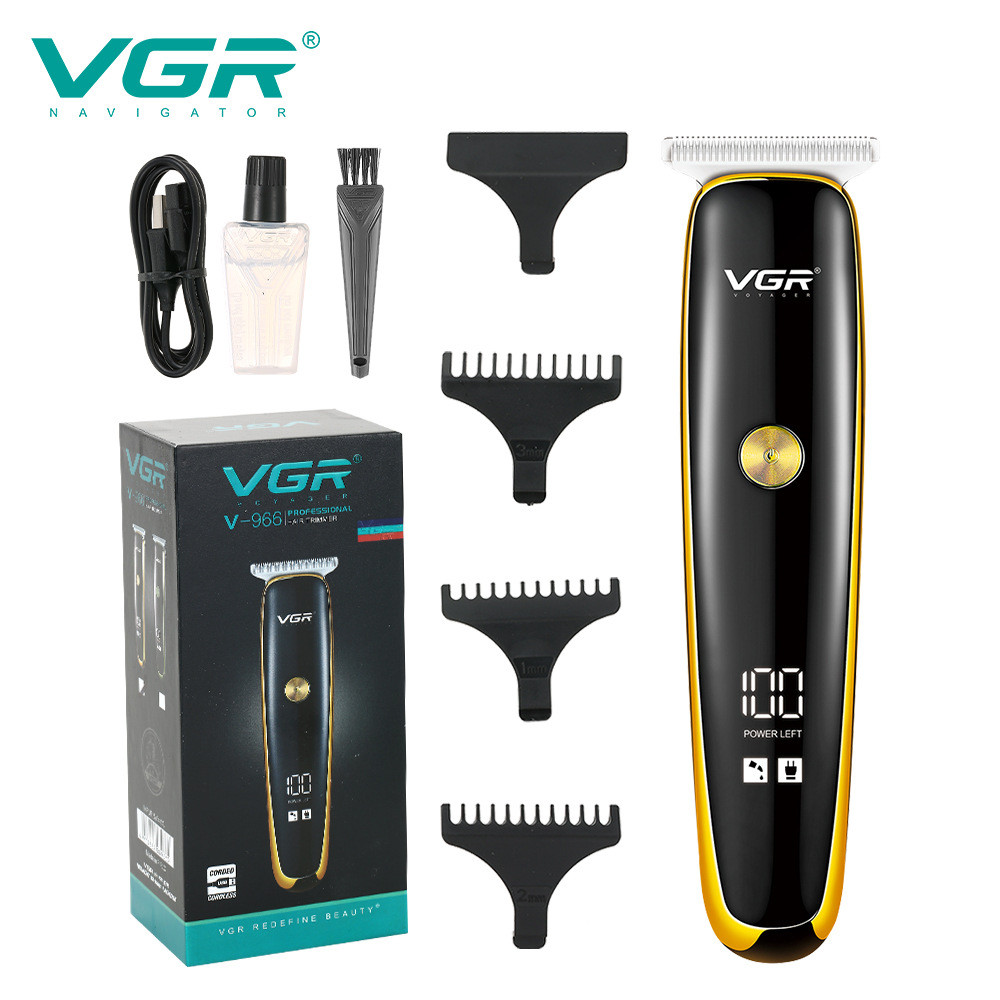 Original VGR V-966 Zero Adjustable Professional Rechargeable Hair trimmer Metal Barber Use Electric Hair Clipper men sha