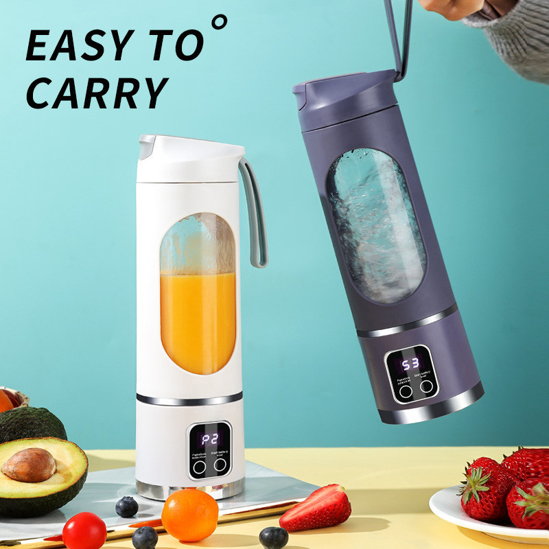 Wireless Juicer Blender Cup 450ML Portable 12 Blade Rechargeable Mini Electric Fruit Juice Shaker Maker 榨汁机