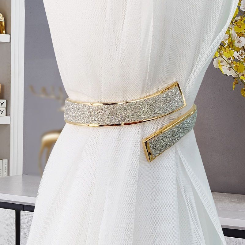 Simple Light Luxury Curtain Strap Alloy Diamond-studded New Real Estate Bedroom Living Room Soft Decoration Curtain Clip Curtain Buckle 522