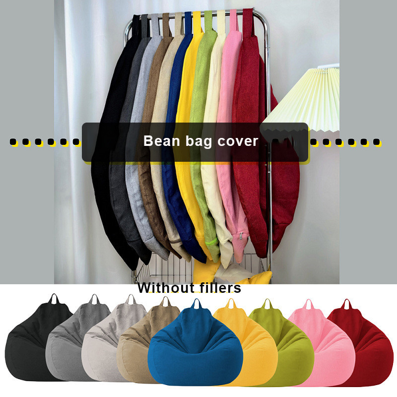 bean bag【ONSALE】S/M/L /XL sofa bean Stylish Bedroom Furniture Solid Color Single Bean Bag Lazy Sofa Cover DIY Filled Inside (No-Filling)