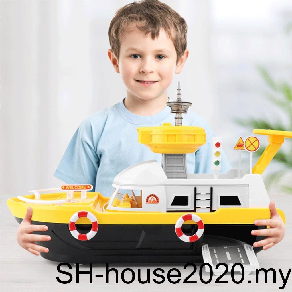 Kids Toys Simulation Inertia Boat Crash-Resistant Music Toy Model Light Developmental Transformation Industrial Ship