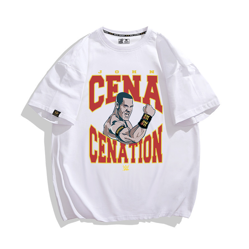 Wwe John Sena Same Style Men Women John Cena Retro Wrestling Merchandise Pure Cotton Printed Short Sleeve 0718