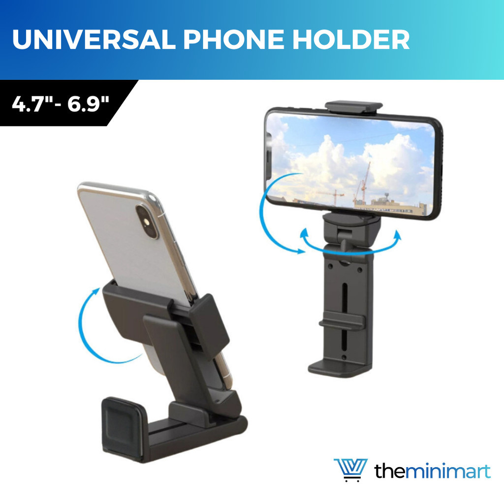 Universal Phone Holder 4.7-6.9” - 360 Rotating, Foldable Desk Clamp for Selfies & Travel