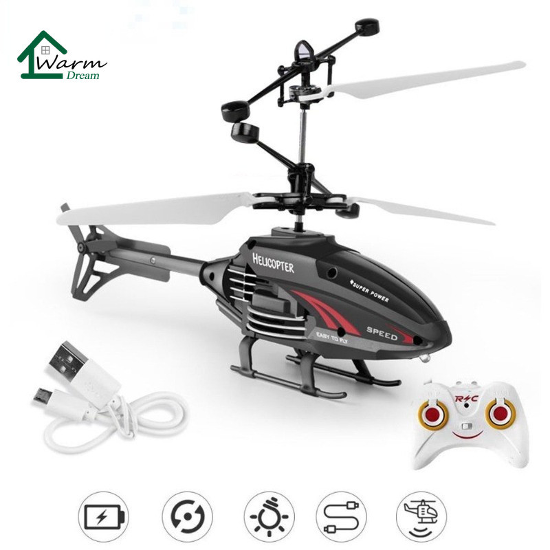 Helicopter Toys Airplane Toys Mini Two-channel Remote Control Aircraft Helicopter Rc Drone Model Children Educational Electric Toys