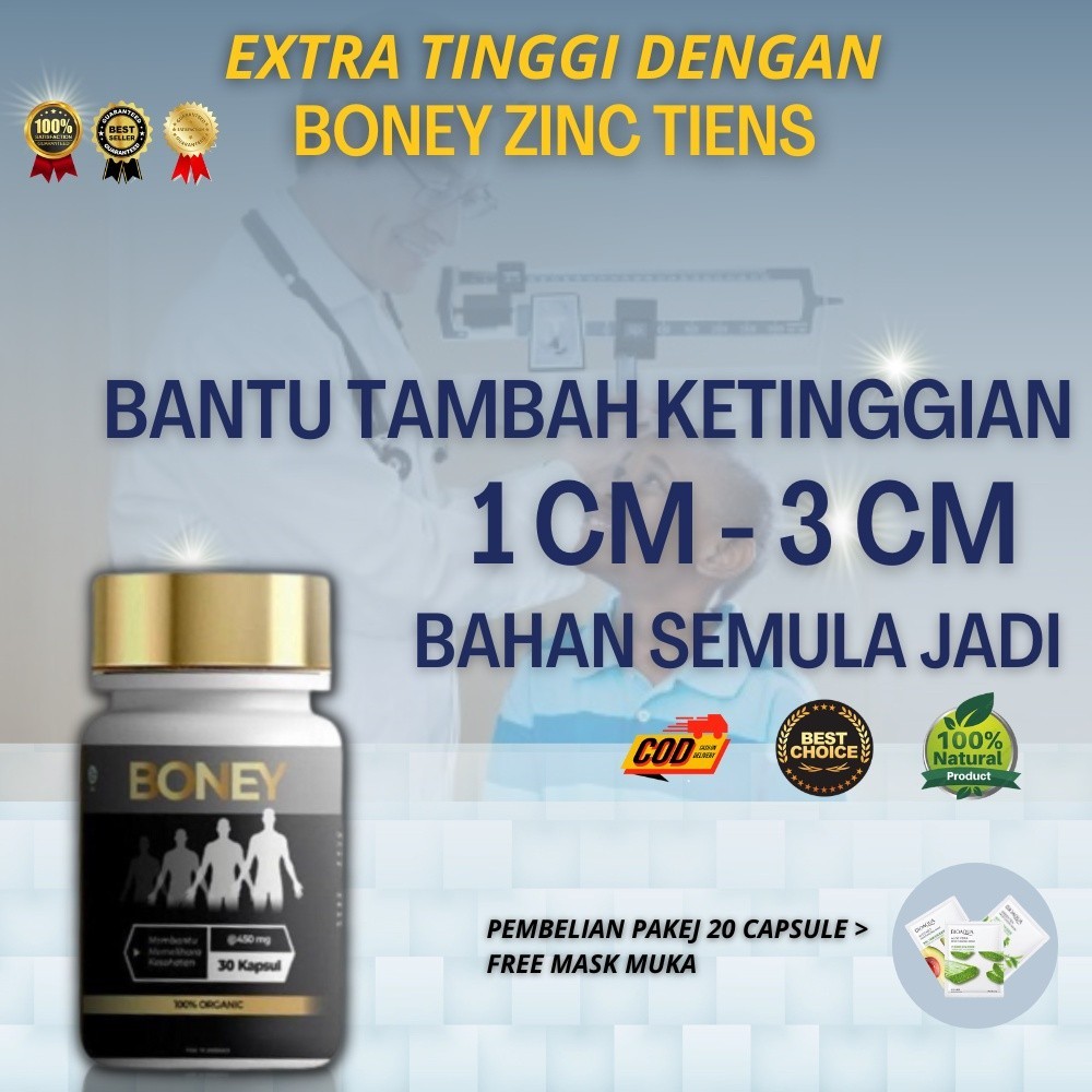 Boney Ubat Tinggi Badan Original Peninggi Badan Height Growth Supplement Booster Bantu Tambahkan Tinggi Badan