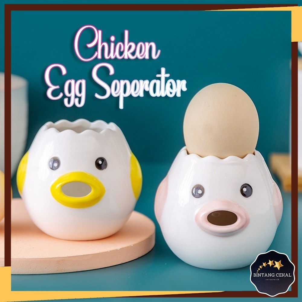 [BC] Cute Chicken Egg White Separator White Yolk Baking Assistant Mini Shape Kitchen Supplies Seramik Ayam Pemisah Telur